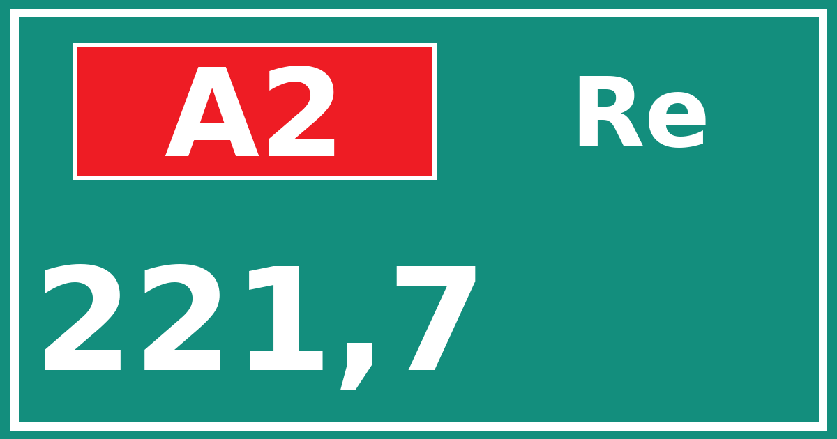 Hectometerbord A2 221,7 zijde Re