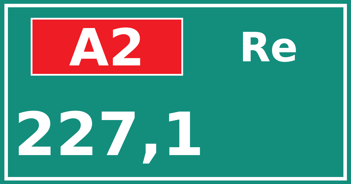 Hectometerbord A2 227,1 zijde Re