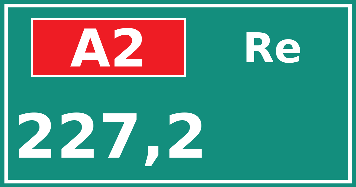 Hectometerbord A2 227,2 zijde Re