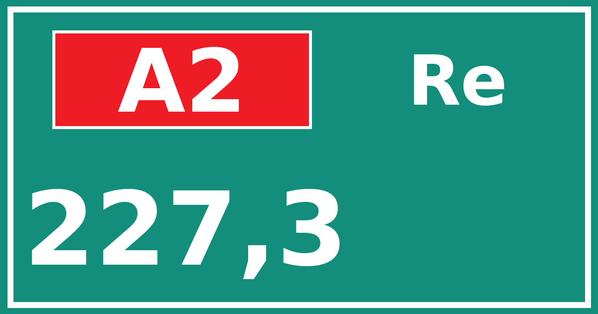 Hectometerbord A2 227,3 zijde Re