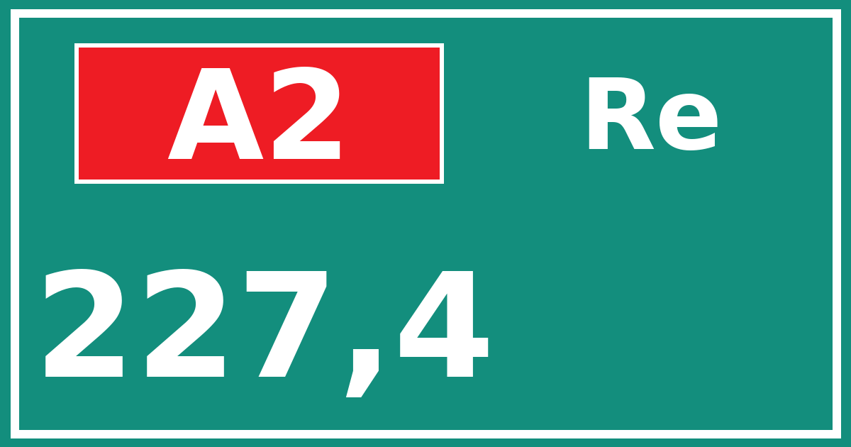 Hectometerbord A2 227,4 zijde Re
