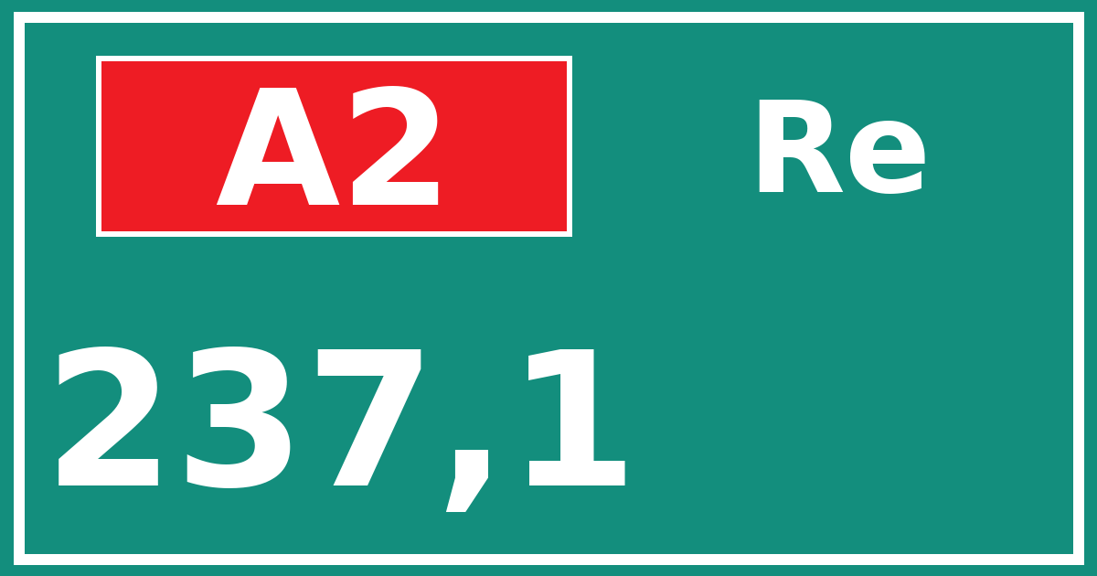 Hectometerbord A2 237,1 zijde Re