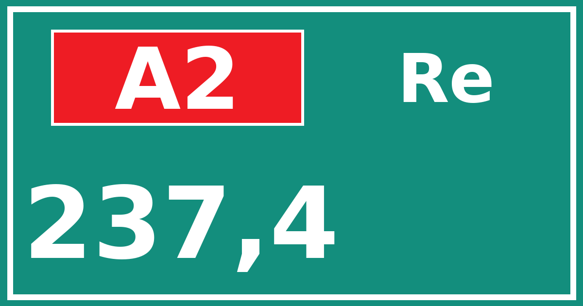 Hectometerbord A2 237,4 zijde Re