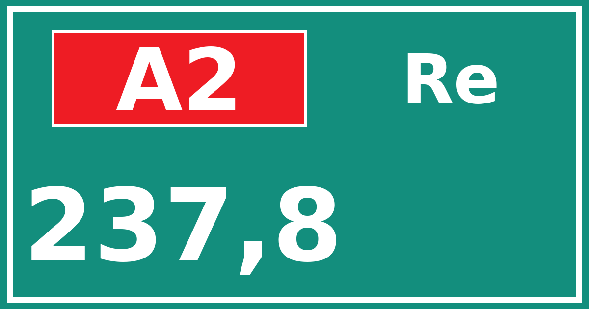 Hectometerbord A2 237,8 zijde Re
