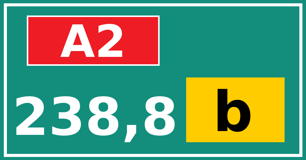 Hectometerbord A2 238,8 letter b