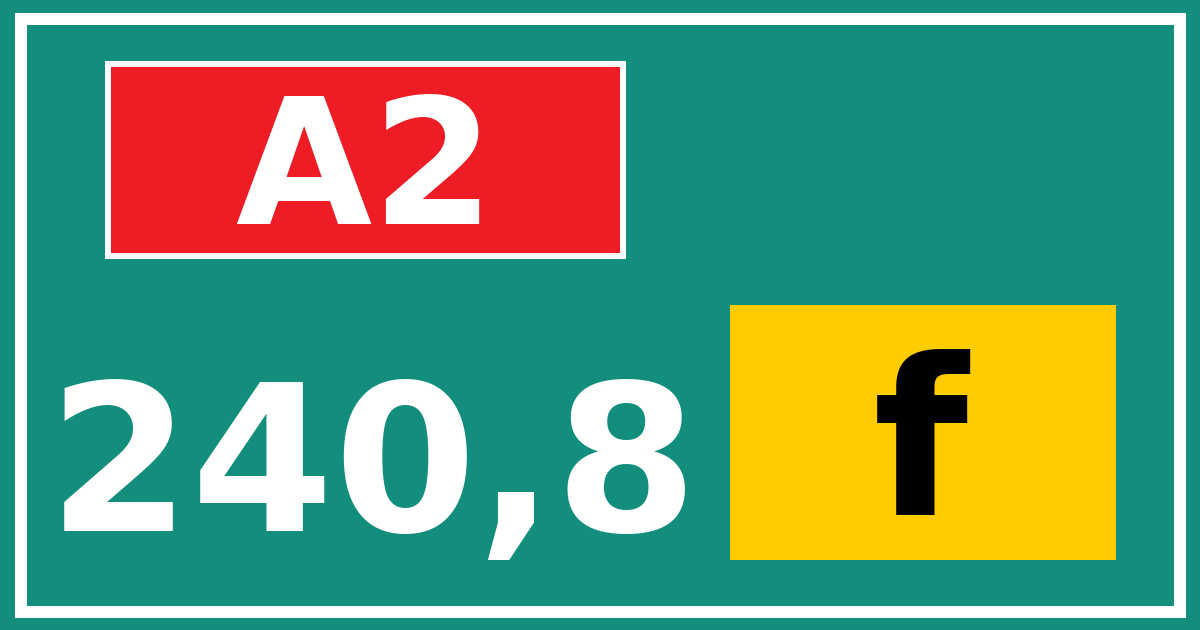 Hectometerbord A2 240,8 letter f