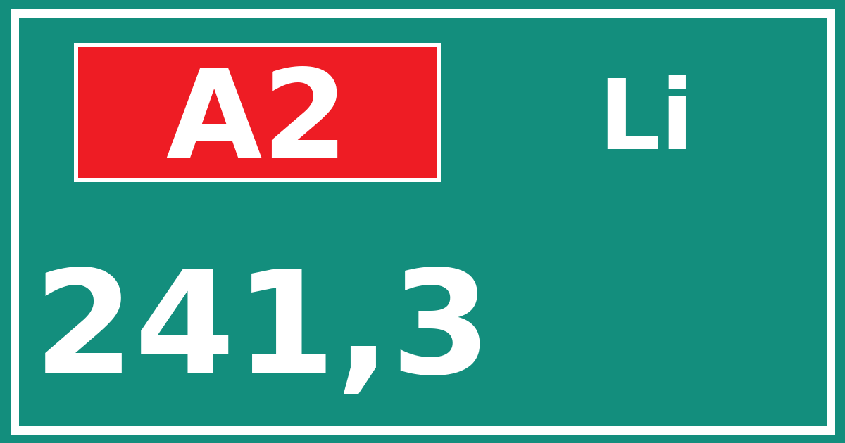 Hectometerbord A2 241,3 zijde Li