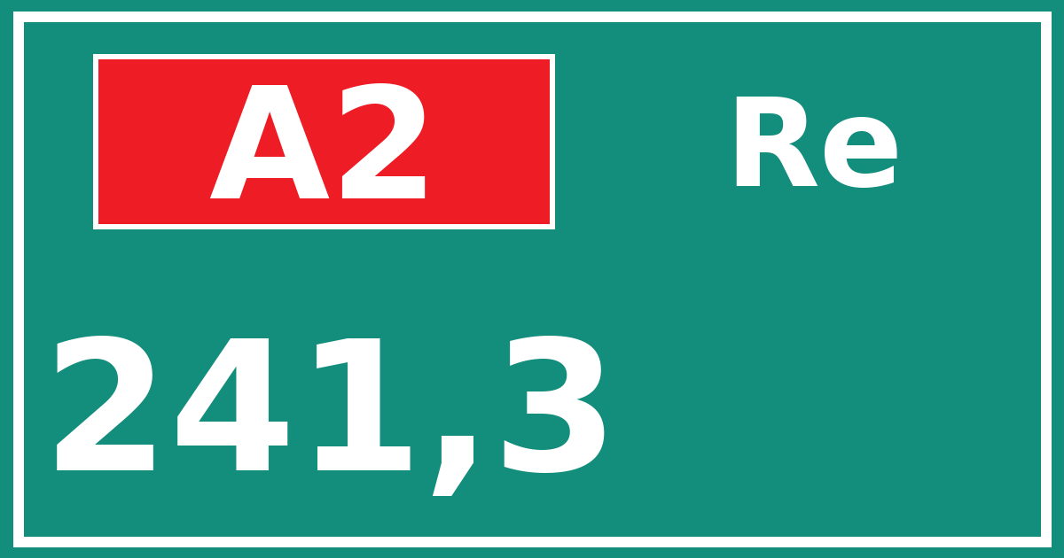 Hectometerbord A2 241,3 zijde Re