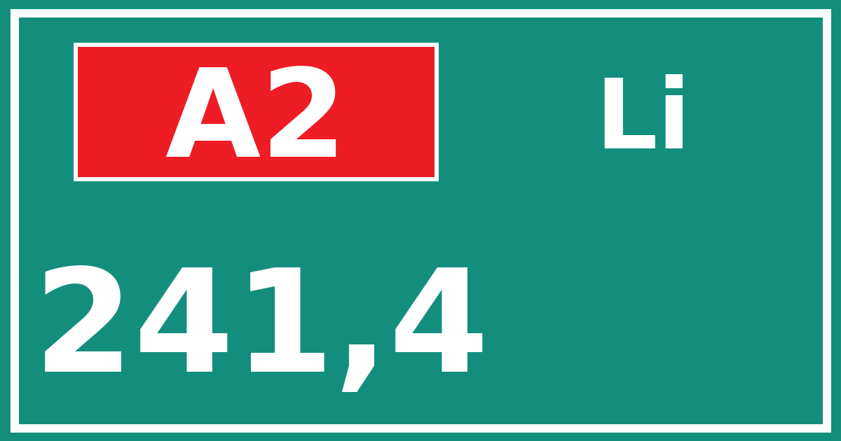 Hectometerbord A2 241,4 zijde Li