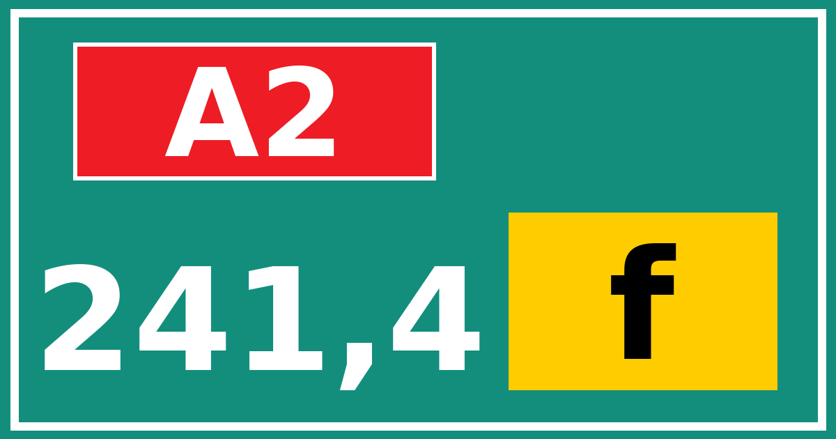 Hectometerbord A2 241,4 letter f