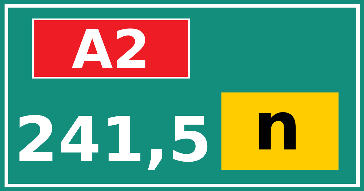 Hectometerbord A2 241,5 letter n