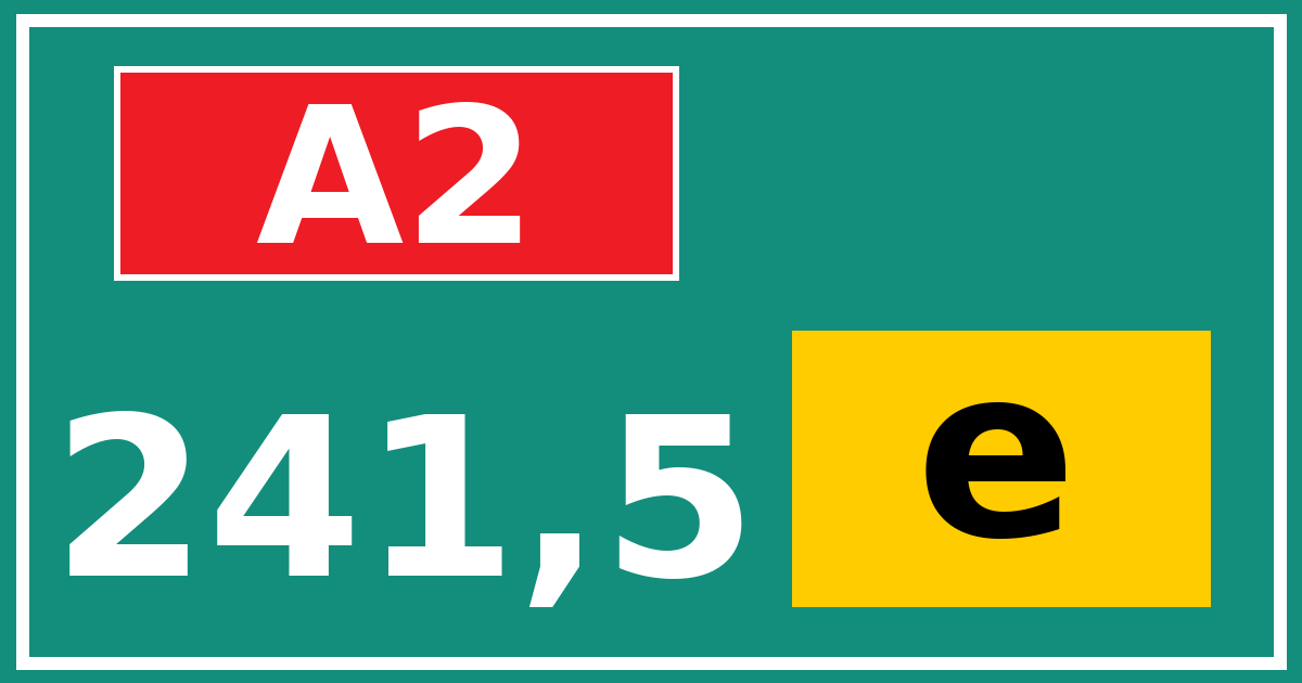 Hectometerbord A2 241,5 letter e