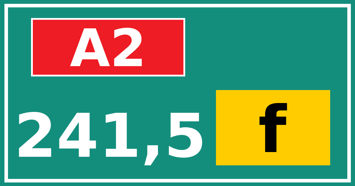 Hectometerbord A2 241,5 letter f
