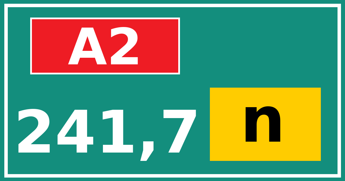 Hectometerbord A2 241,7 letter n
