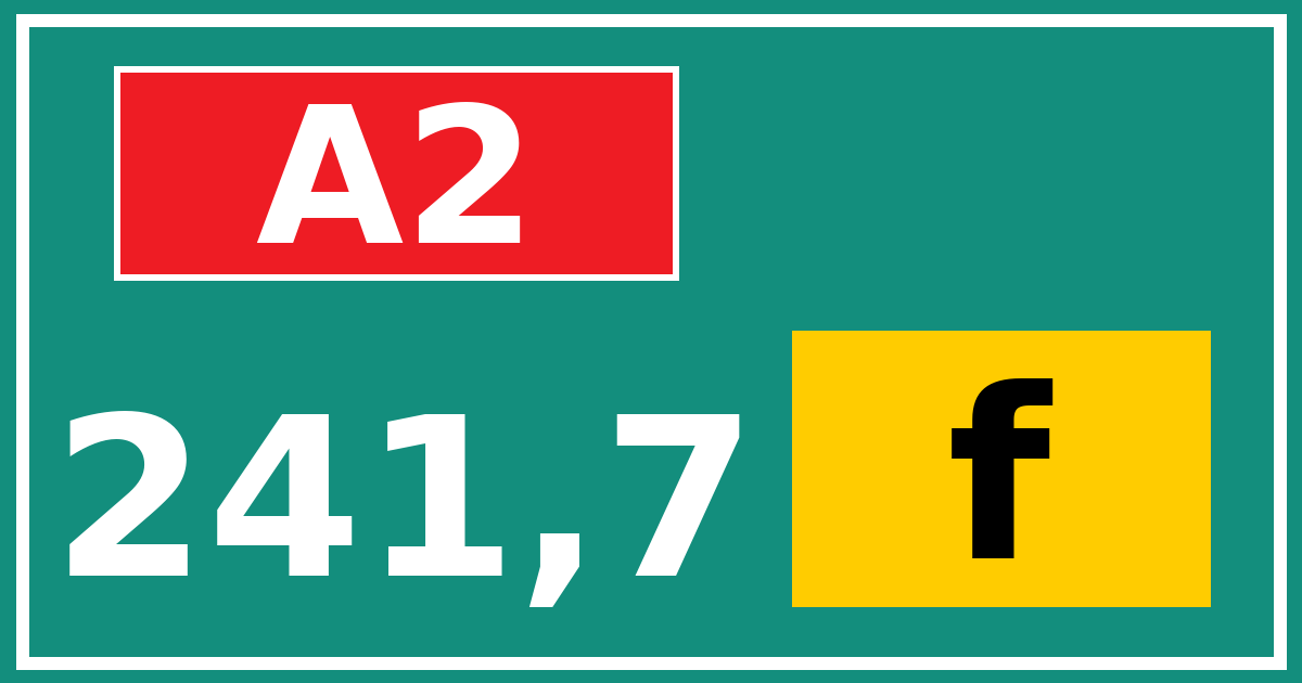 Hectometerbord A2 241,7 letter f
