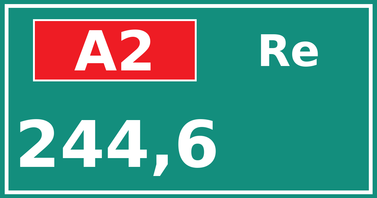 Hectometerbord A2 244,6 zijde Re