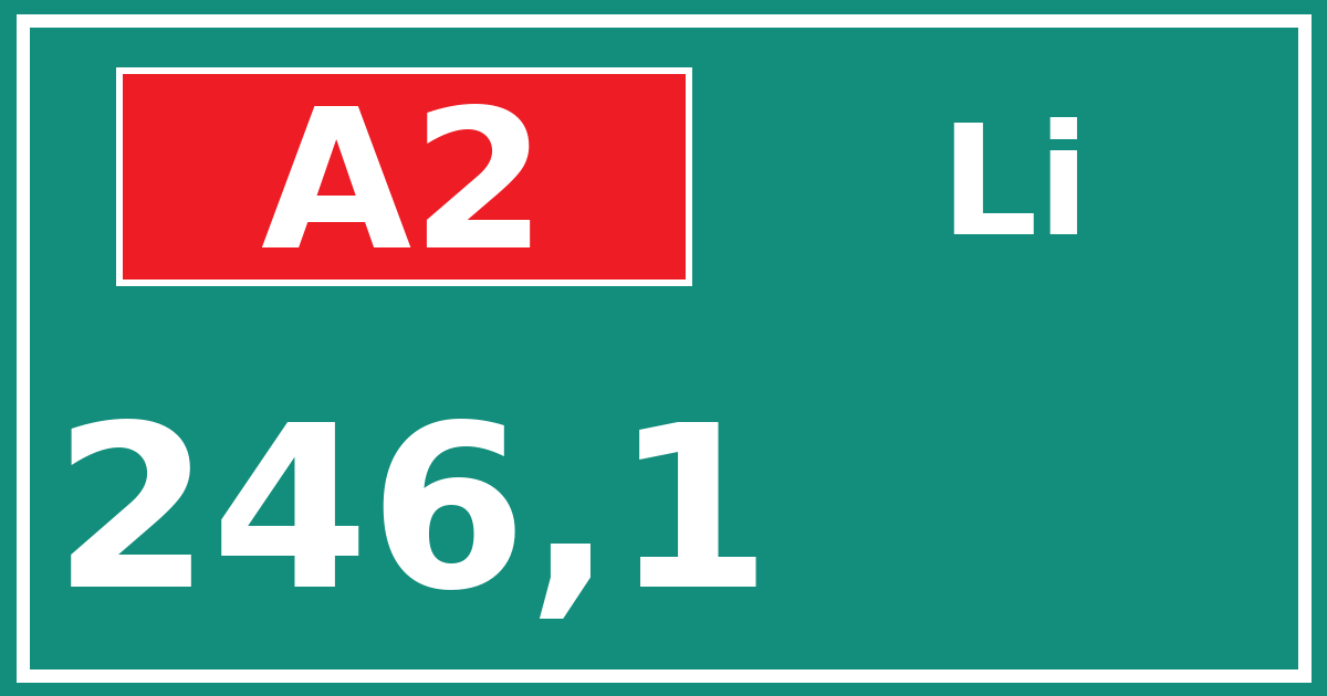Hectometerbord A2 246,1 zijde Li