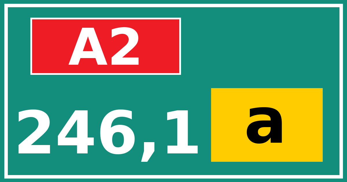 Hectometerbord A2 246,1 letter a