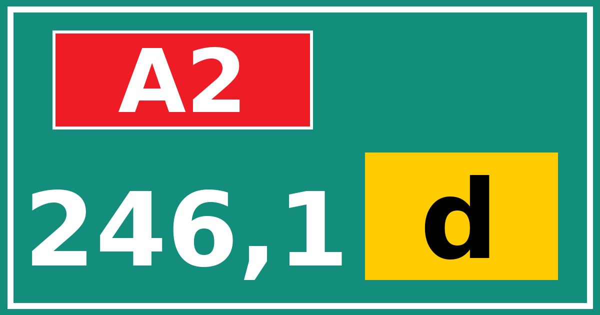 Hectometerbord A2 246,1 letter d