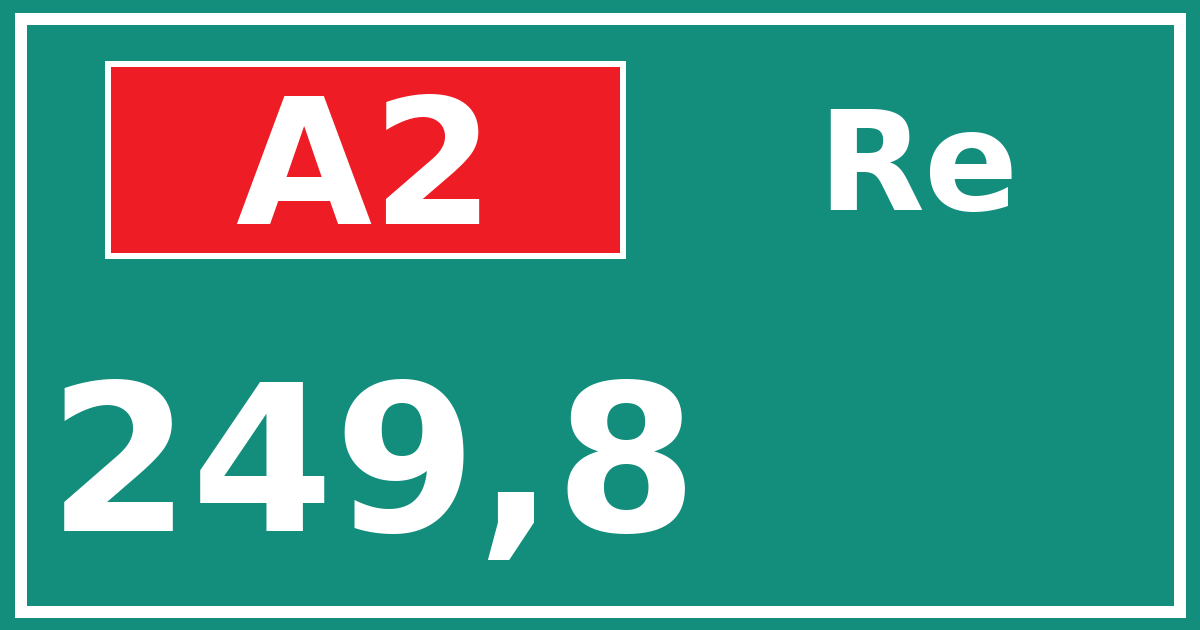 Hectometerbord A2 249,8 zijde Re