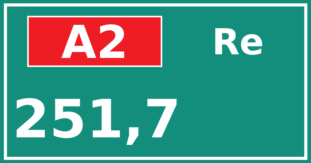 Hectometerbord A2 251,7 zijde Re