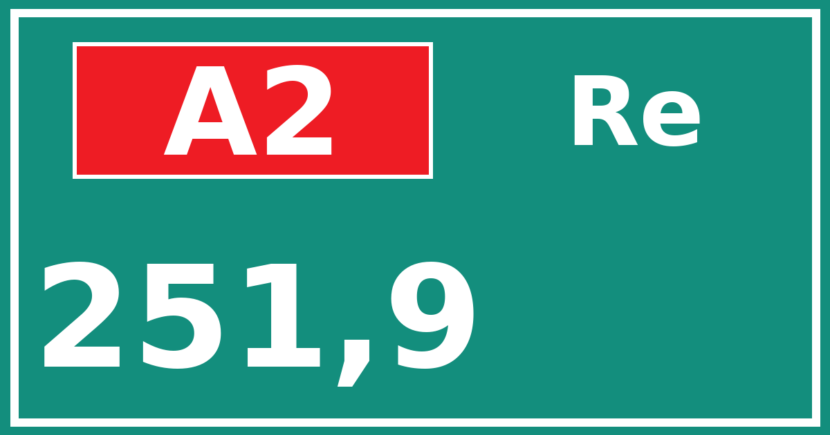Hectometerbord A2 251,9 zijde Re