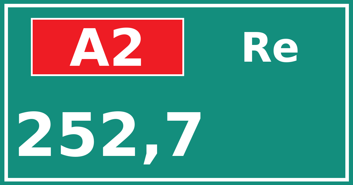 Hectometerbord A2 252,7 zijde Re