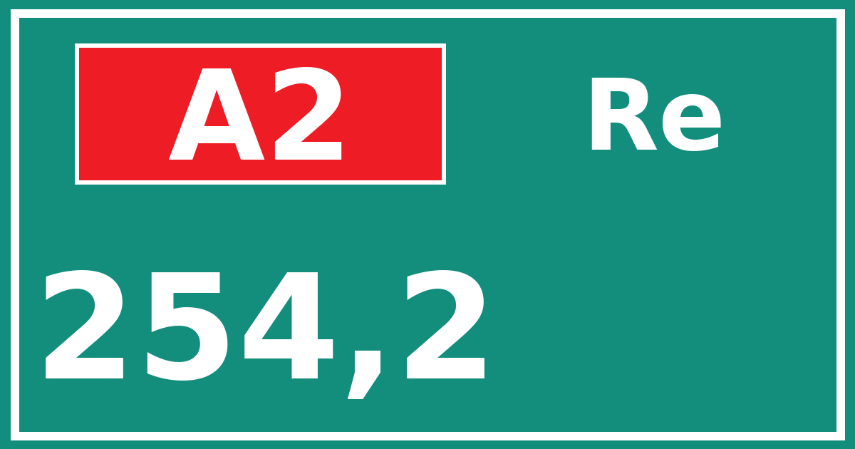 Hectometerbord A2 254,2 zijde Re