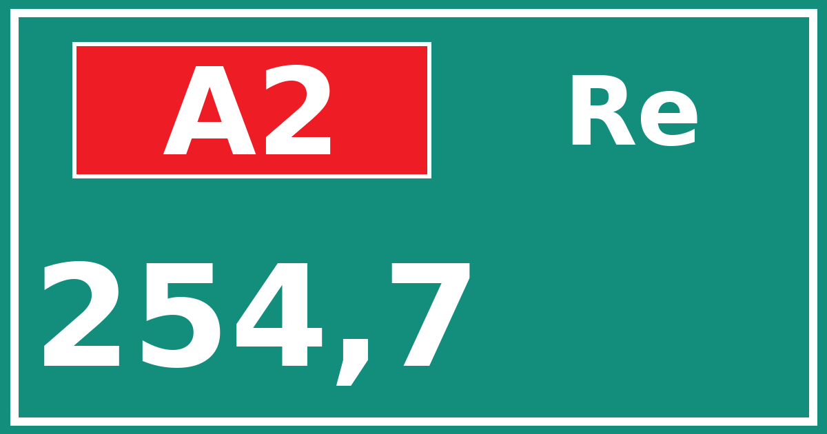 Hectometerbord A2 254,7 zijde Re