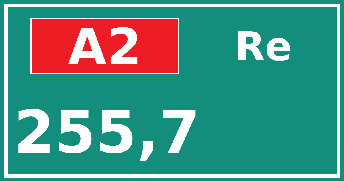 Hectometerbord A2 255,7 zijde Re