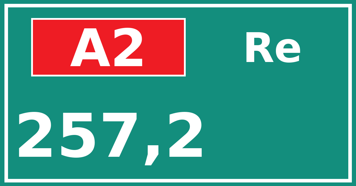 Hectometerbord A2 257,2 zijde Re