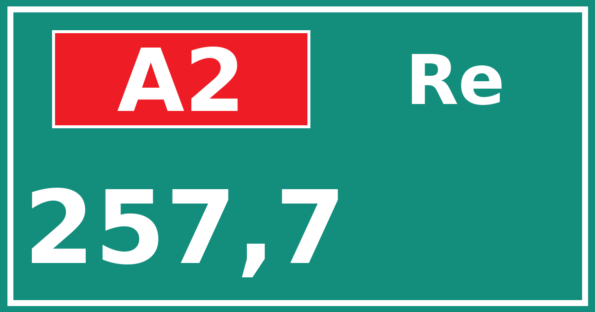 Hectometerbord A2 257,7 zijde Re