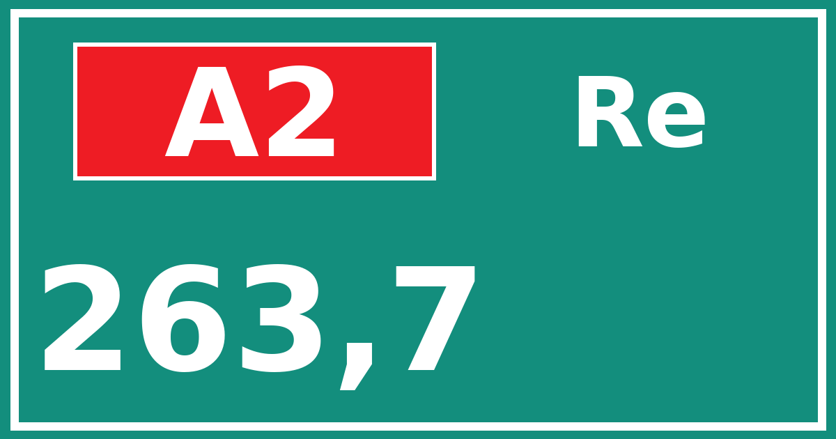 Hectometerbord A2 263,7 zijde Re