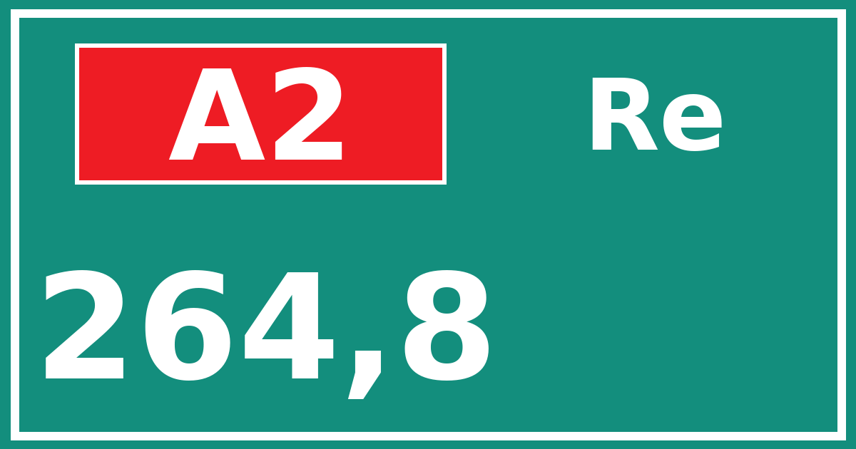 Hectometerbord A2 264,8 zijde Re