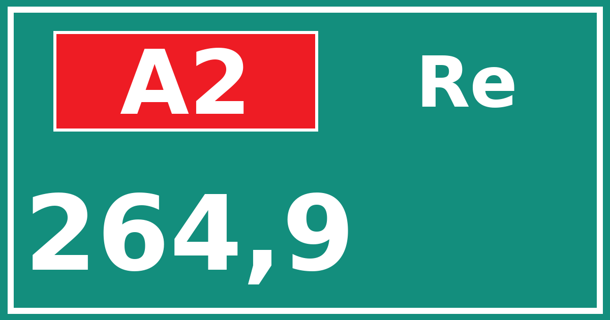 Hectometerbord A2 264,9 zijde Re