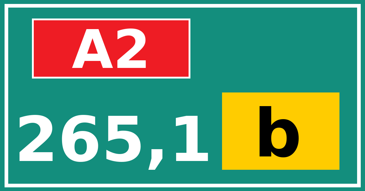 Hectometerbord A2 265,1 letter b