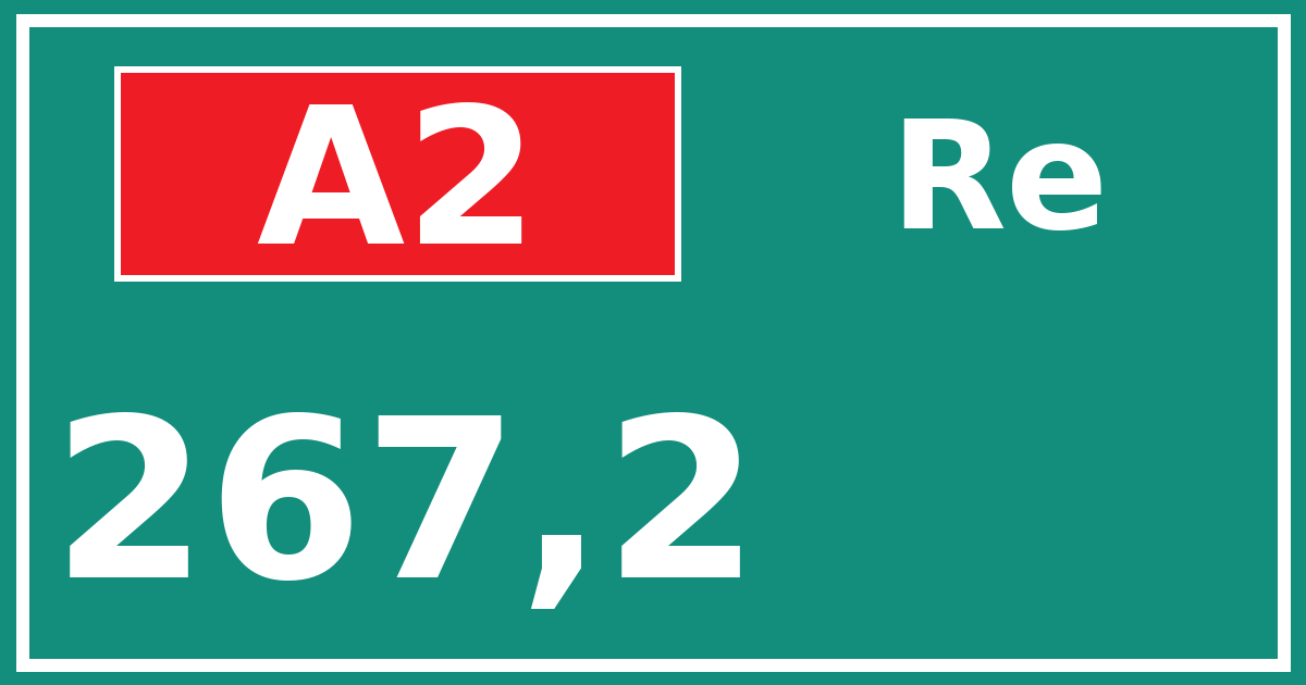 Hectometerbord A2 267,2 zijde Re