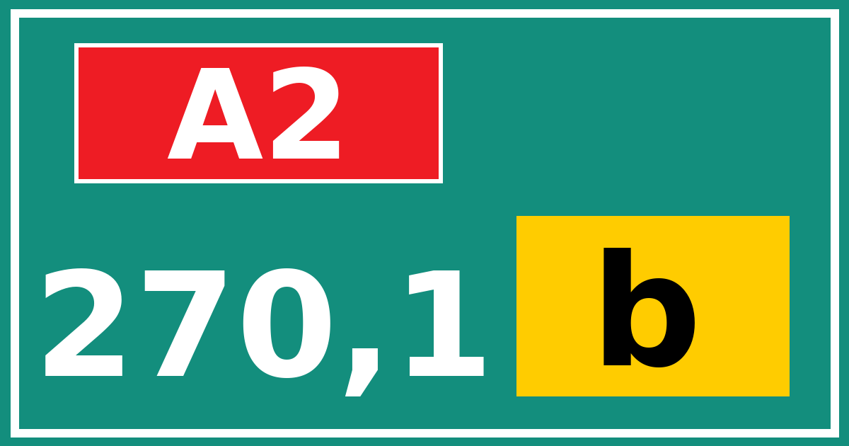 Hectometerbord A2 270,1 letter b