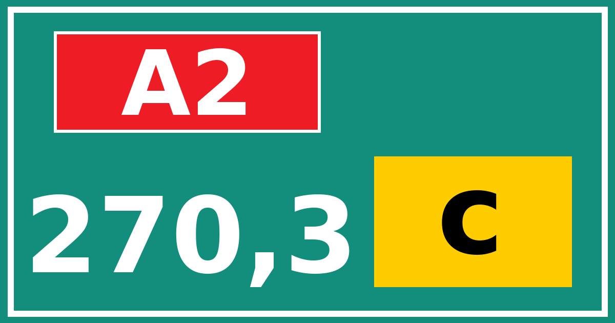 Hectometerbord A2 270,3 letter c
