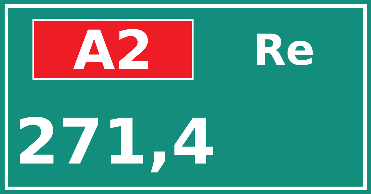 Hectometerbord A2 271,4 zijde Re