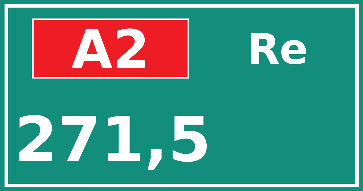 Hectometerbord A2 271,5 zijde Re