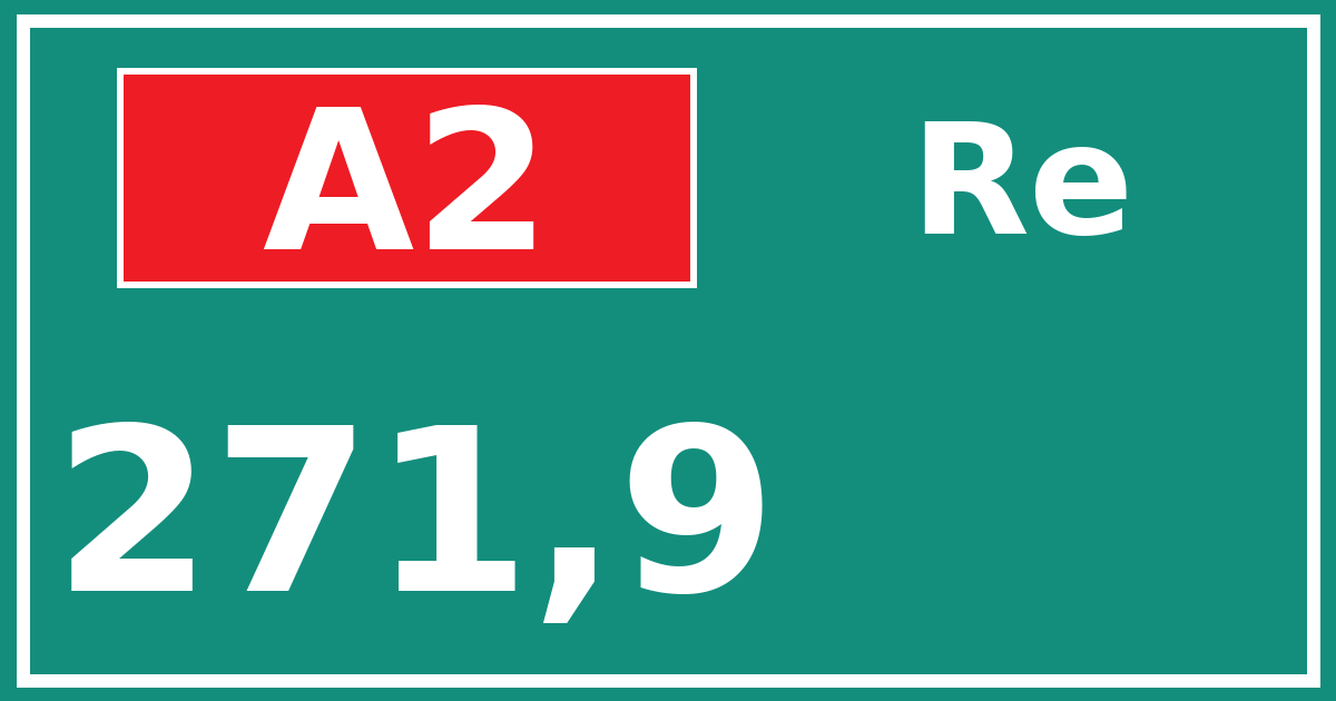 Hectometerbord A2 271,9 zijde Re