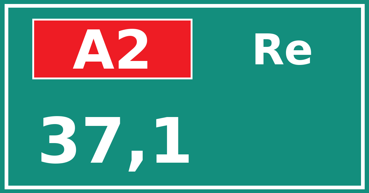 Hectometerbord A2 37,1 zijde Re