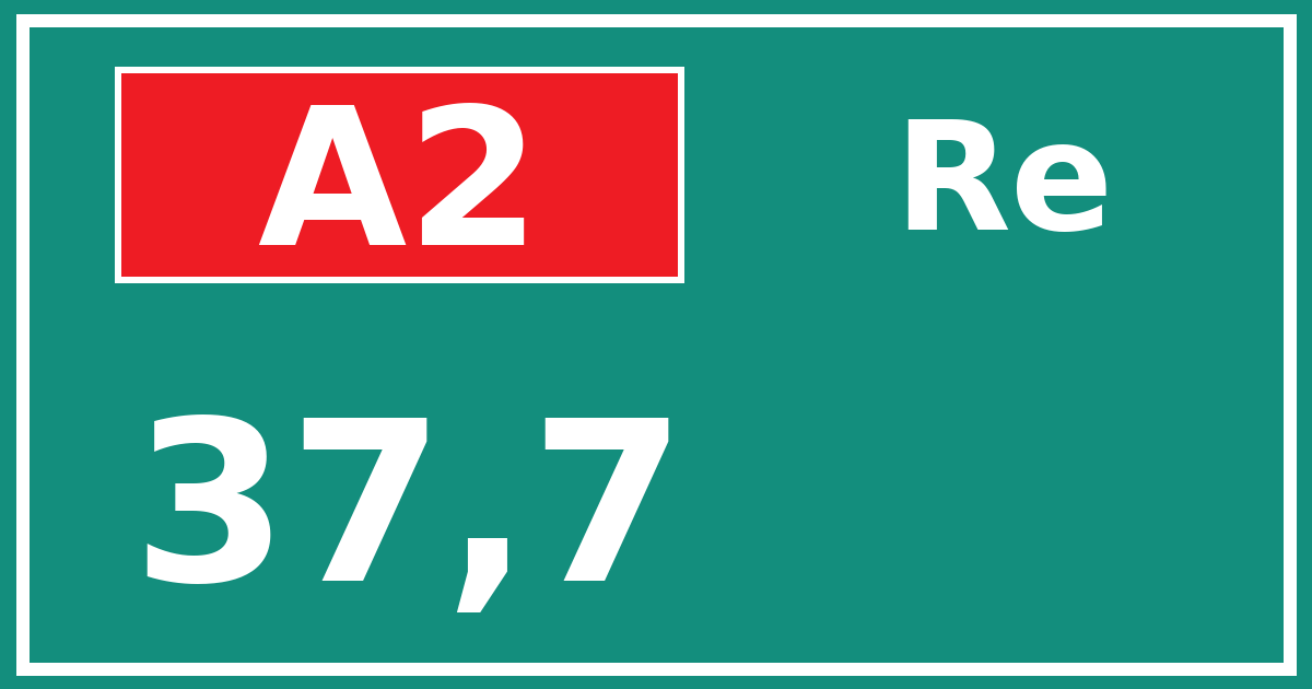 Hectometerbord A2 37,7 zijde Re