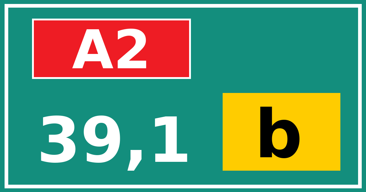 Hectometerbord A2 39,1 letter b