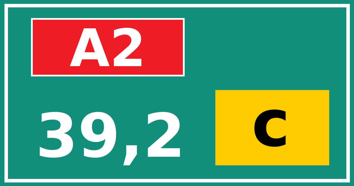 Hectometerbord A2 39,2 letter c