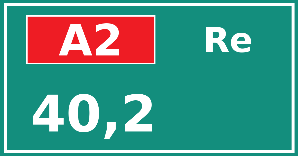 Hectometerbord A2 40,2 zijde Re