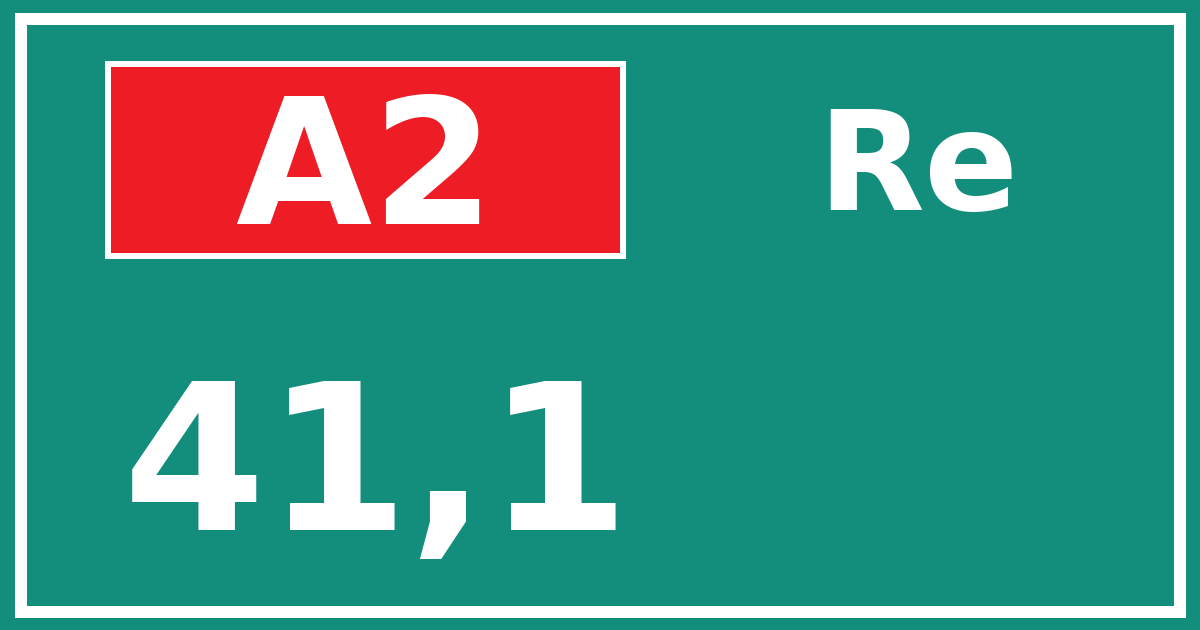 Hectometerbord A2 41,1 zijde Re