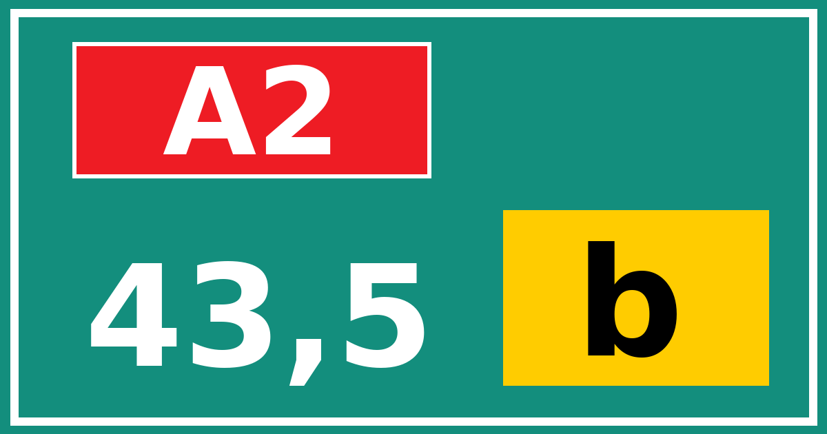 Hectometerbord A2 43,5 letter b