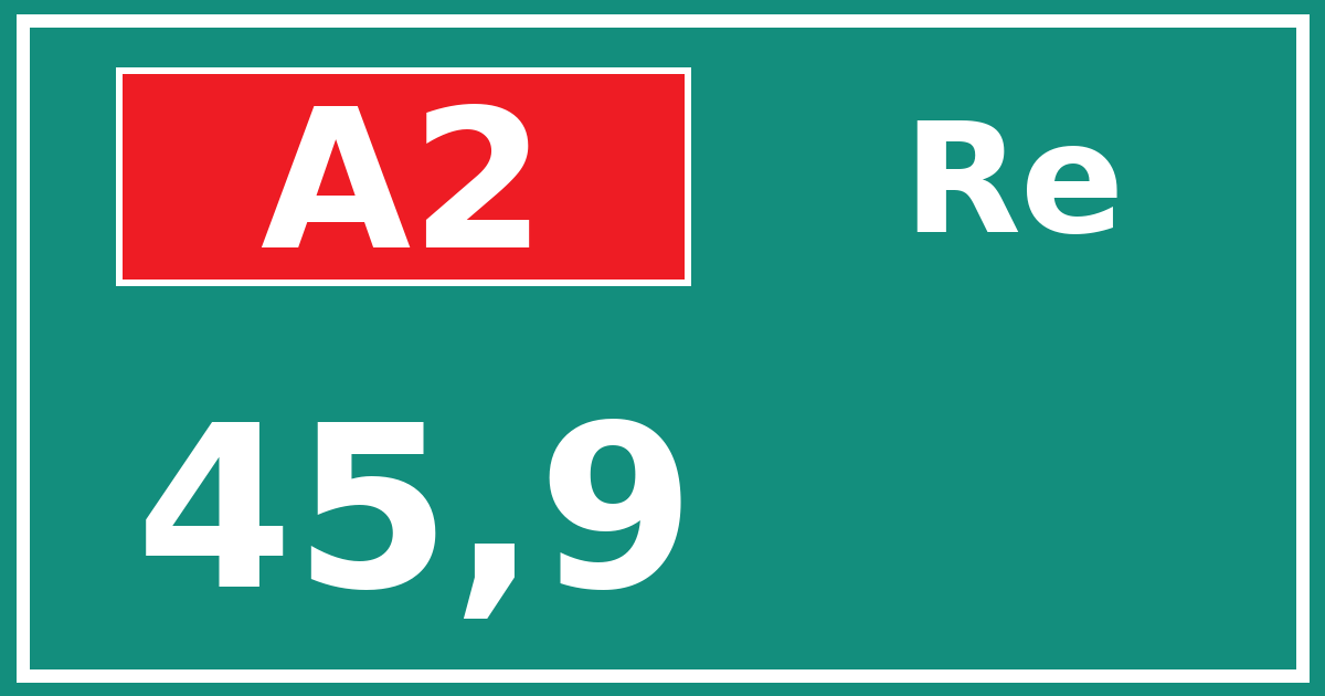 Hectometerbord A2 45,9 zijde Re